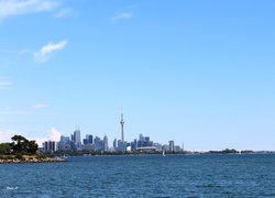 Jezioro, Ontario, Toronto, CN Tower, Kanada, Wieżowce