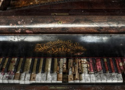 Stare, Pianino, Zniszczone, Klawisze