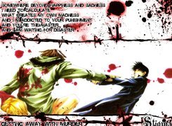 Saiyuki, murder, postacie, tekst, krew
