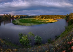 Rzeka, Półwysep, Zakole, Las