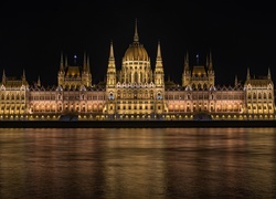 Węgry, Budapeszt, Parlament, Noc