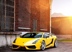 Samochód, Żółty, Lamborghini, Przebijające, Światło
