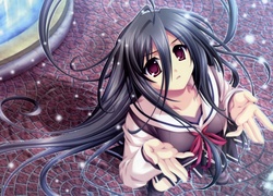 Dziewczyna, Bruk, Fontanna, Płatki, Manga, Anime
