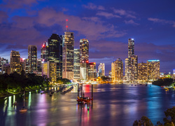 Brisbane, Australia, Noc, Drapacze chmur