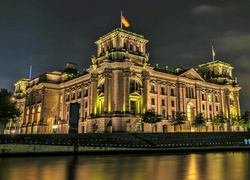 Niemcy, Berlin, Europa, Dom, Reichstag, Noc