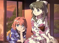 Onegai Twins, kimono, dziewczyny