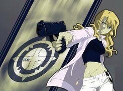 Noir, kobieta, pistolet