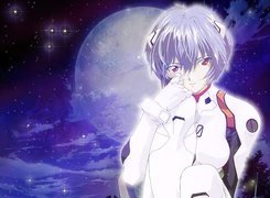 Neon Genesis Evangelion, kobieta, księżyc