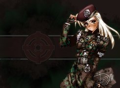 Masamune Shirow, soldier, kobieta, beret, blondynka