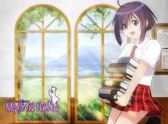 Mahou Sensei Negima, kobieta, książki, okno