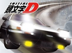 Initial D, car, lights