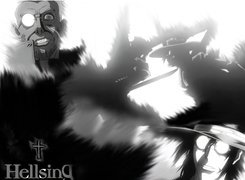 Hellsing, cross, ludzie, okulary