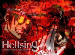 Hellsing, twarz, oczy, człowiek