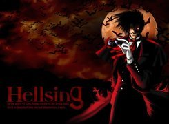 Hellsing, nietoperze, człowiek, moon