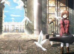 Gunslinger Girl, ptaki, gołąb, futerał, kobiety