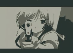 Gunslinger Girl, pistolet, twarz