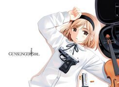 Gunslinger Girl, dziewczyna, pistolet, skrzypce