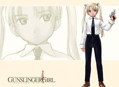 Gunslinger Girl, kobieta, pistolet, krawat, koszula