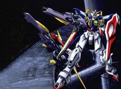 Gundam Wing, robot, kosmos, statek kosmiczny