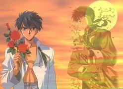 Fushigi Yuugi, fecet, kwiaty, słońce