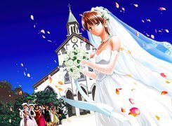 Fate Stay Night, panna młoda, ślub, ludzie