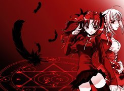 Fate Stay Night, gwiazda, piórka, dziewczyny
