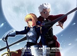 Fate Stay Night, ludzie, napisy, miecz