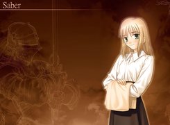 Fate Stay Night, kobieta, szkic, zbroja, Saber