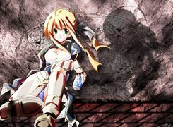 Fate Stay Night, dziewczyna, zbroja, skamieliny
