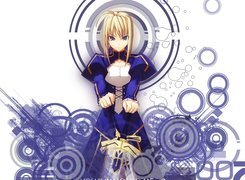 Fate Stay Night, dziewczyna, miecz, wzory