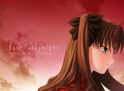 Fate Stay Night, kobieta, twarz, napisy