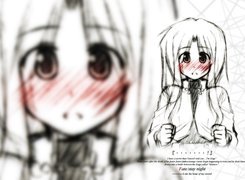 Fate Stay Night, siniaki, dziewczyna, szkic