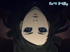 Ergo Proxy, twarz, makijaż, napisy, turban