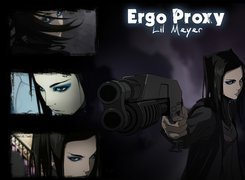 Ergo Proxy, pistolet, kobieta, napisy, zdjęcia