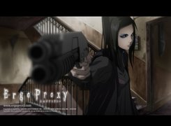 Ergo Proxy, schody, pistolet, drzwi, kobieta