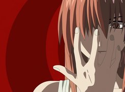 Elfen Lied, dłoń, dziewczyna, włosy