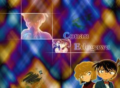 Detective Conan, okulary, marynarka, pistolet