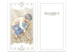 Death Note, postać, kwiaty, napisy, pocztówka