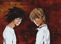 Death Note, ludzie, ściana, malunek