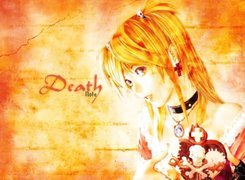 Death Note, śmierć, dziewczyna, serce, czaszka, kolczyki, oczy