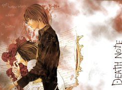 Death Note, chłopak, dziewczyna, śmierć, kartka