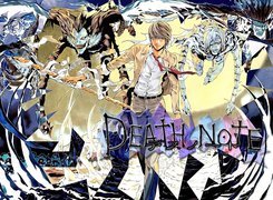 Death Note, broń, chłopak, marynarka, potwory
