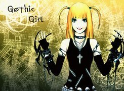 Death Note, dziewczyna, krzyż, rękawiczki
