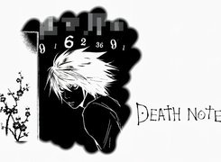 Death Note, krzak, cyfry, napis, postać