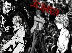 Death Note, postacie, ludzie, napisy