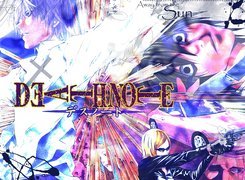 Death Note, porshe, napisy, ludzie, twarze, pistolet