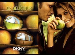 Donna Karan, perfumy, flakon, be, delicious, kobieta, mężczyzna, jabłko