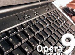 klawiatura, laptop, ręka, dłoń, myszka, Opera