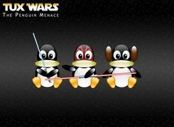 Linux, pingwin, wojownik, grafika