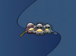 pingwin, złodziej, szajka, Linux, grafika